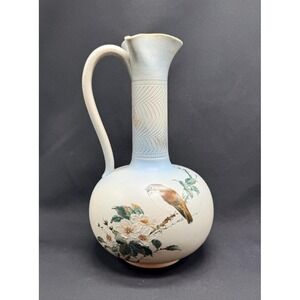 Rookwood Early Kataro Shirayamadani 101A Blue Ewer Vase Flower Bird 1887